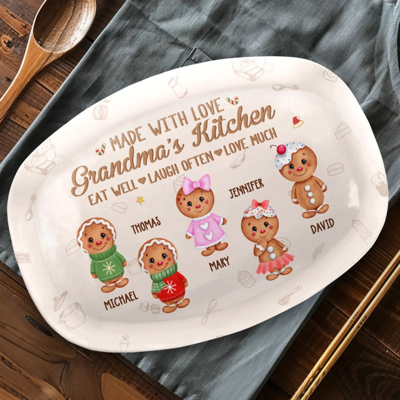 Grandma's Kitchen - Family Personalized Custom Platter - Christmas Gift For Mom, Grandma