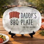 Custom Platter - Personalized Father's Day Birthday Gifts For Dad, Grandpa, Grill Masters - Dad Serves Love Daily