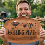 Custom Platter - Personalized Father's Day Birthday Gifts For Dad, Grandpa, Grill Masters - Dad Serves Love Daily