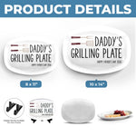 Custom Platter - Personalized Father's Day Birthday Gifts For Dad, Grandpa, Grill Masters - Dad Serves Love Daily