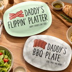 Custom Platter - Personalized Father's Day Birthday Gifts For Dad, Grandpa, Grill Masters - Dad Serves Love Daily
