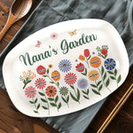 Grandma’s Love Is Sunshine For Little Flowers - Family Personalized Custom Platter - Gift For Family