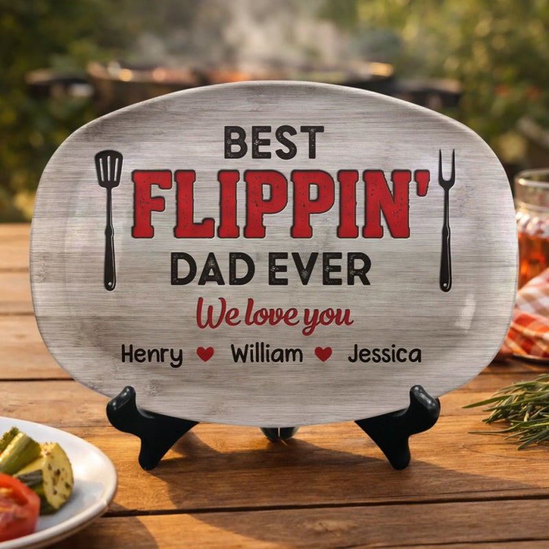Custom Platter - Personalized Father's Day Birthday Gifts For Dad, Grandpa - Smoke Meat Enjoy Life
