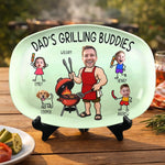 Custom Photo Platter - Personalized Father's Day Birthday Gifts For Family - BBQ Bonding Time