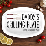 Custom Platter - Personalized Father's Day Birthday Gifts For Dad, Grandpa, Grill Masters - Dad Serves Love Daily