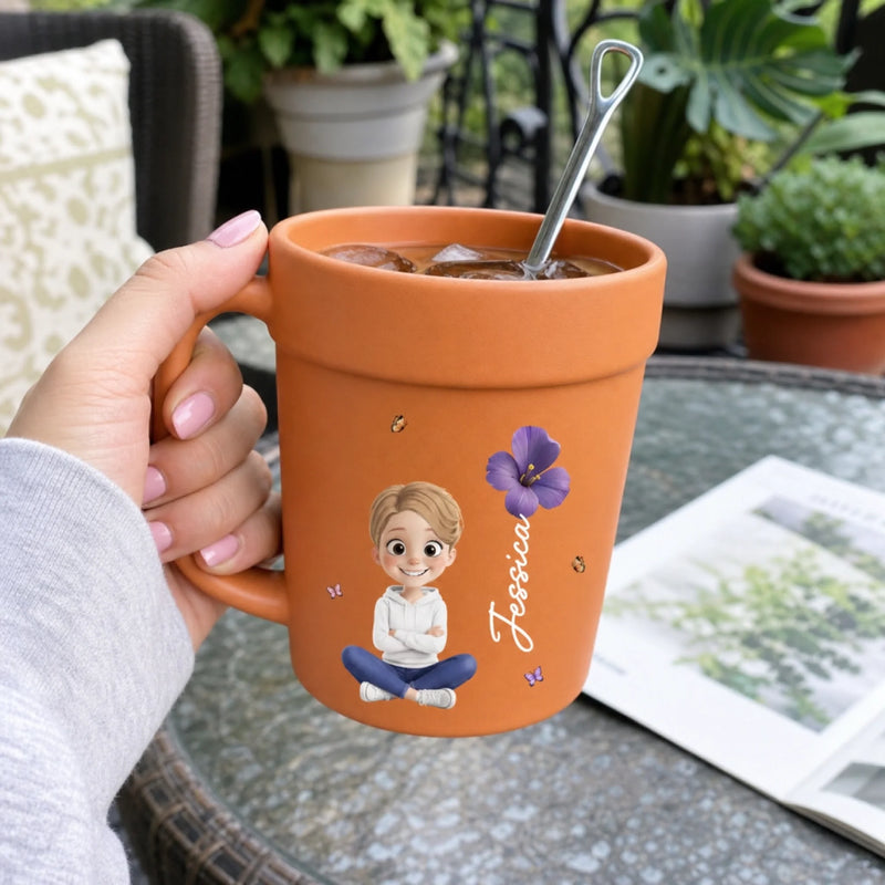 Custom Plant Pot Ceramic Mug - Personalized Birthday Garden Gifts For Gardeners - My Little Green World