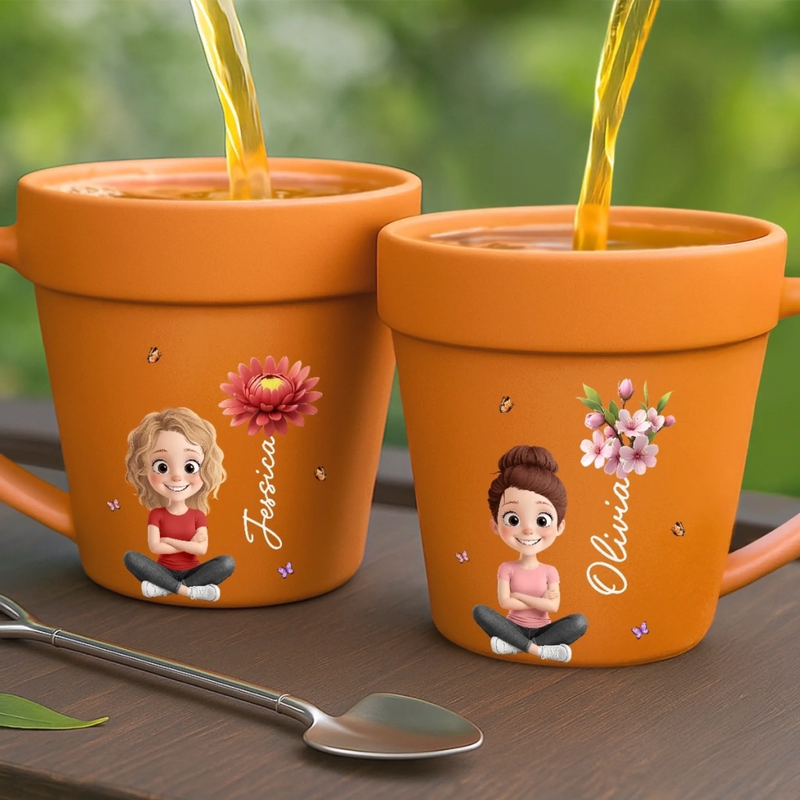 Custom Plant Pot Ceramic Mug - Personalized Birthday Garden Gifts For Gardeners - My Little Green World