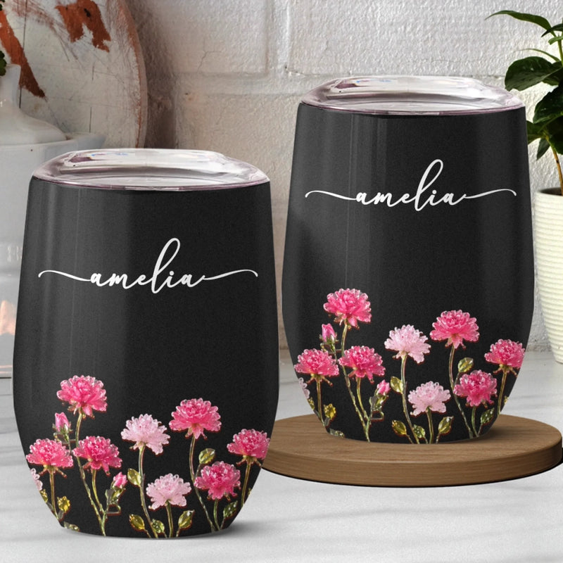 Custom Wine Tumbler - Personalized Best Friend Birthday Gifts For Women, Besties, Sisters, BFF, Family, Yourself - Partners In Wine Crimes