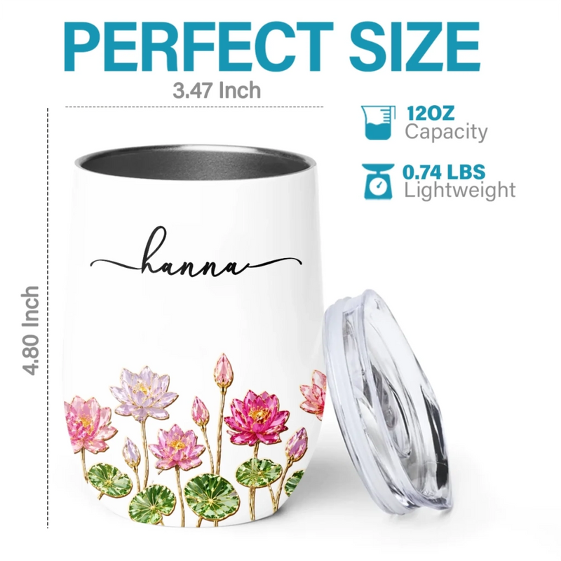 Custom Wine Tumbler - Personalized Best Friend Birthday Gifts For Women, Besties, Sisters, BFF, Family, Yourself - Self Love Sip Club