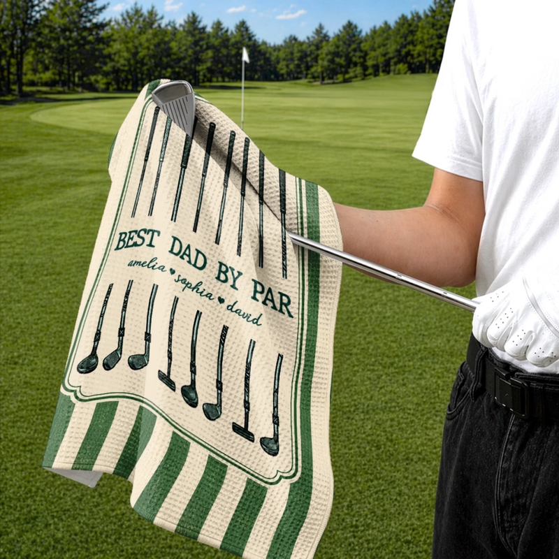Custom Golf Towel - Personalized Father's Day Birthday Golf Gifts For Dad, Grandpa - Chasing Birdies All Day