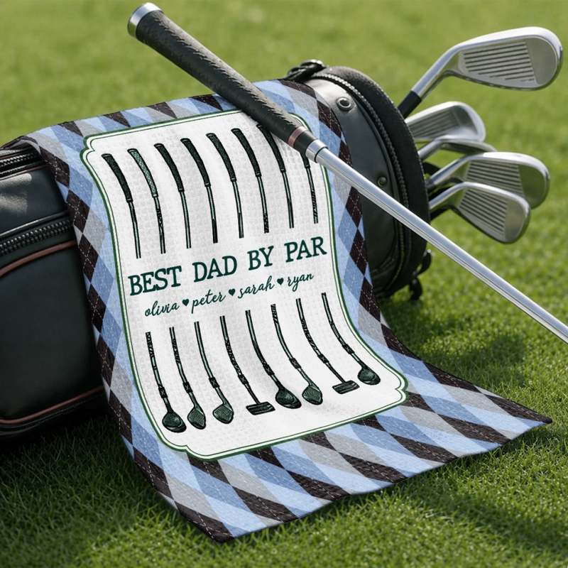 Custom Golf Towel - Personalized Father's Day Birthday Golf Gifts For Dad, Grandpa - Chasing Birdies All Day