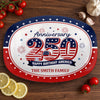 Custom Platter - Personalized America 250th Anniversary Gifts For Mom, Dad, Brother, Sister, Kids - Family Traditions Start Here