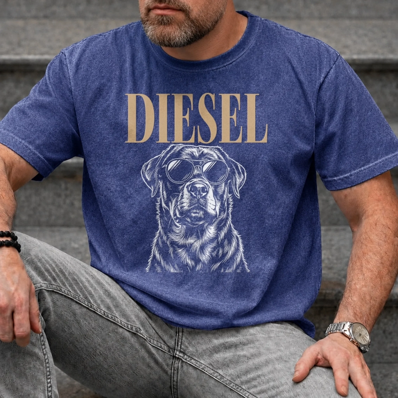 Custom Photo Washed Cotton T-shirt - Personalized Father's Day Birthday Gifts For Dog Cat Lovers, Dog Dad, Cat Owners - Fur Babies Fur Ever