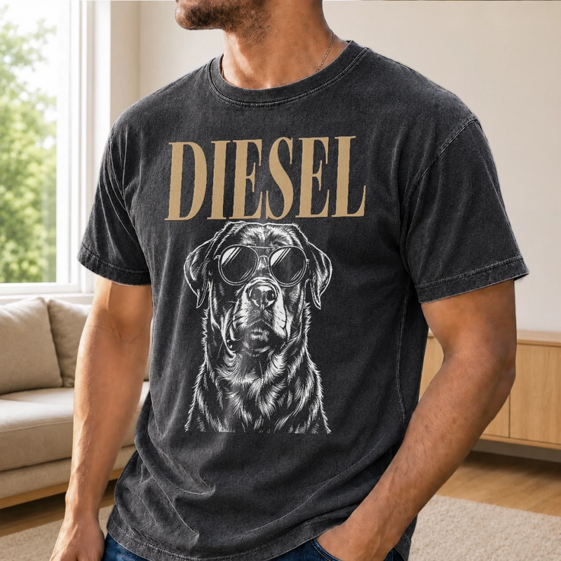 Custom Photo Washed Cotton T-shirt - Personalized Father's Day Birthday Gifts For Dog Cat Lovers, Dog Dad, Cat Owners - Fur Babies Fur Ever