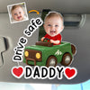 Custom Photo Acrylic Car Visor Clip - Personalized Father's Day Gifts For Dad, Grandpa - Tiny Rider, Big Love