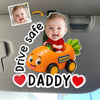 Custom Photo Acrylic Car Visor Clip - Personalized Father's Day Gifts For Dad, Grandpa - Buckled Up With Love