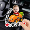 Custom Photo Acrylic Car Visor Clip - Personalized Father's Day Gifts For Dad, Grandpa - Buckled Up With Love