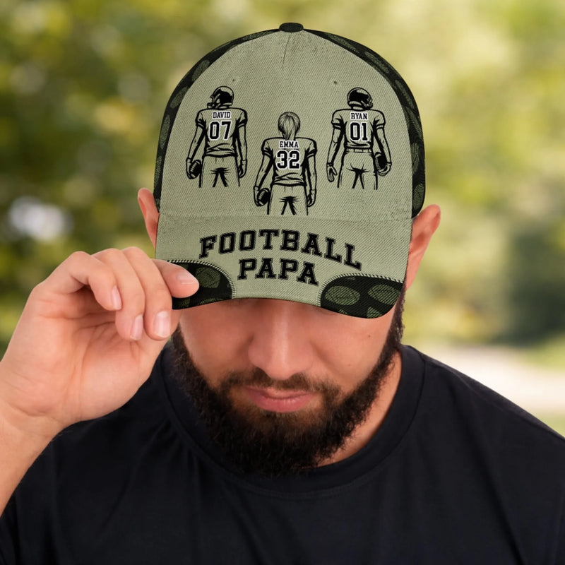 Custom American Football Cap - Personalized Father's Day Birthday Gifts For Dad, Grandpa, Football Lovers, Sports Fans, Sports Lovers - Friday Night Lights Forever
