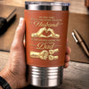 Custom Printed Leather Tumbler - Personalized Father's Day Birthday Gifts For Dad, Grandpa - Forever Grateful For Dad