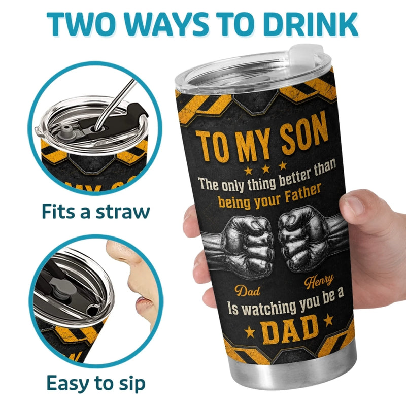 Custom Tumbler - Personalized Father's Day Birthday Gifts For Son - Always My Boy Forever My Hero