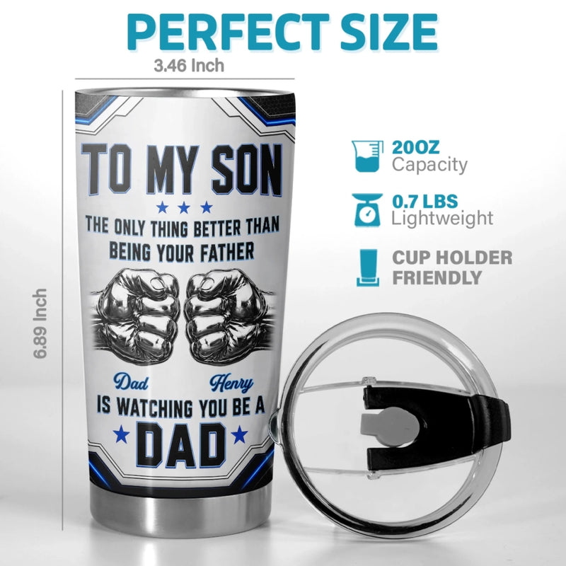 Custom Tumbler - Personalized Father's Day Birthday Gifts For Son - Strong Brave And Kind Always