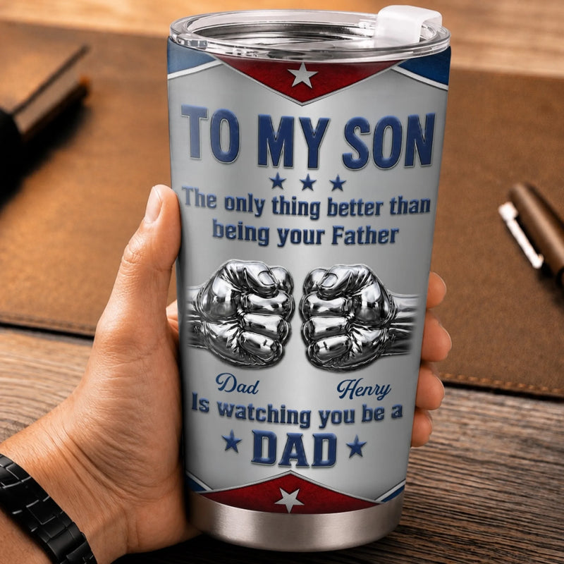 Custom Tumbler - Personalized Father's Day Birthday Gifts For Son - Son Chase Every Dream Fearlessly