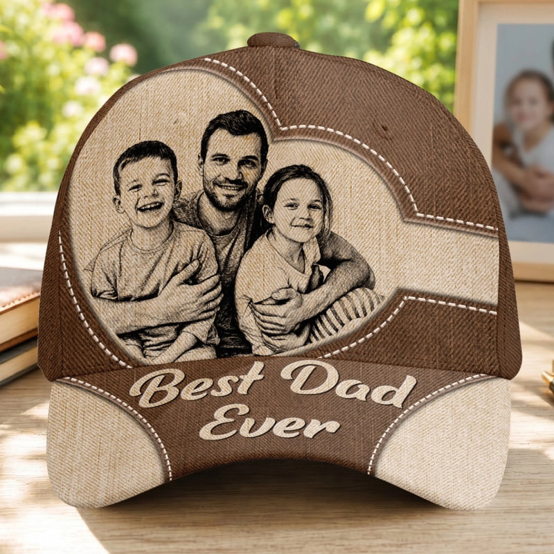 Custom Photo Cap - Personalized Father's Day Gifts For Dad, Grandpa - Best Dad In The World