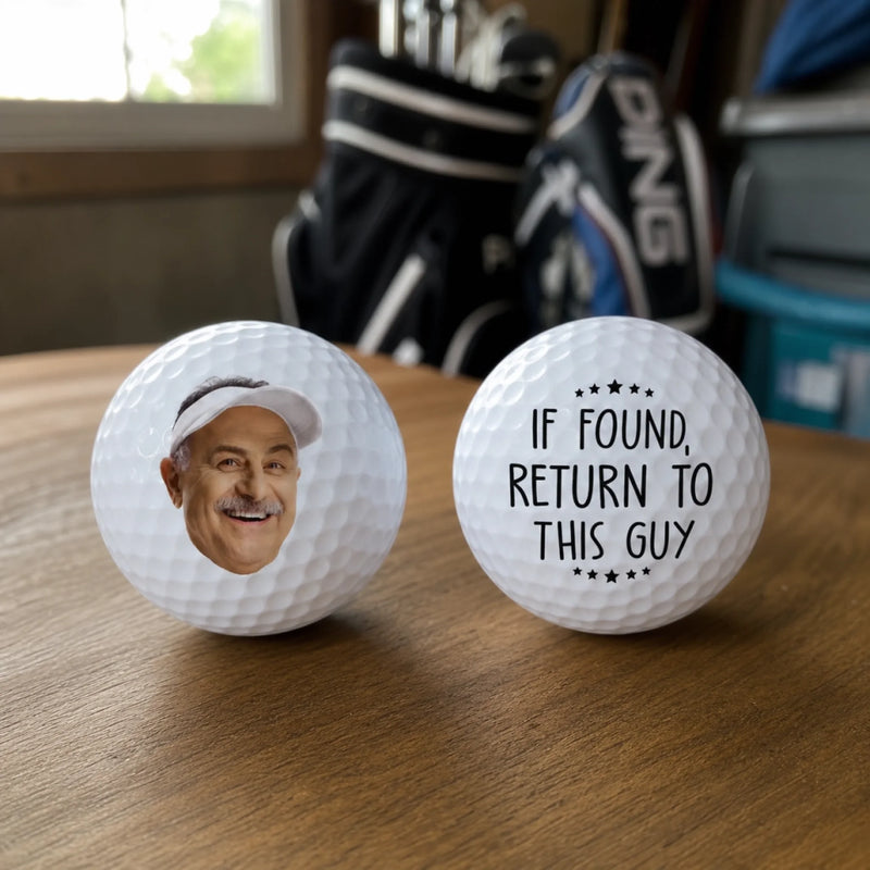 Custom Photo If Found, Return To This Guy - Family Personalized Custom Golf Ball - Gift For Sport Lovers, Sport Players, Dad, Grandpa