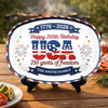Custom Platter - Personalized America 250th Anniversary Gifts For Mom, Dad, Brother, Sister, Kids - Sweet Land Of Liberty