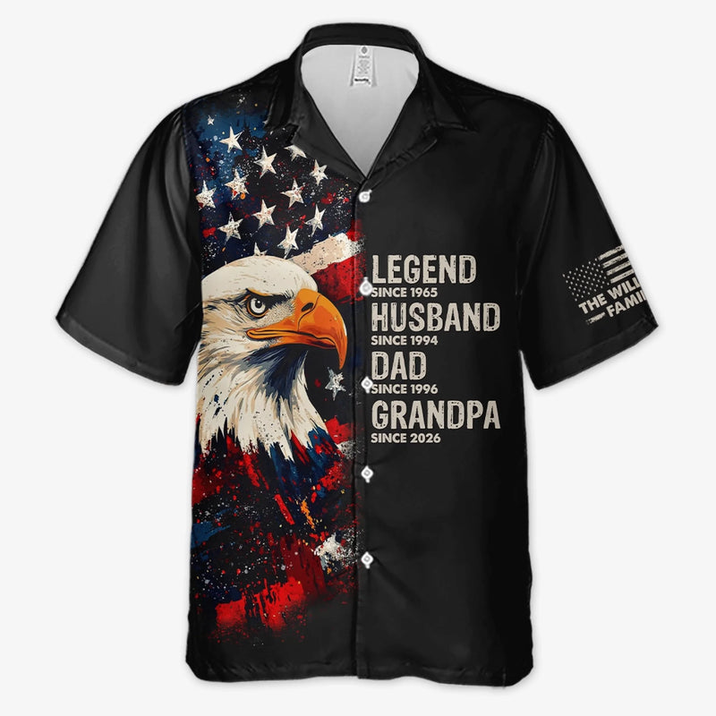 Custom Unisex Tropical Hawaiian Aloha Shirt - Personalized America 250th Anniversary Father's Day Gifts For Dad, Grandpa - Strong Fathers Strong Families