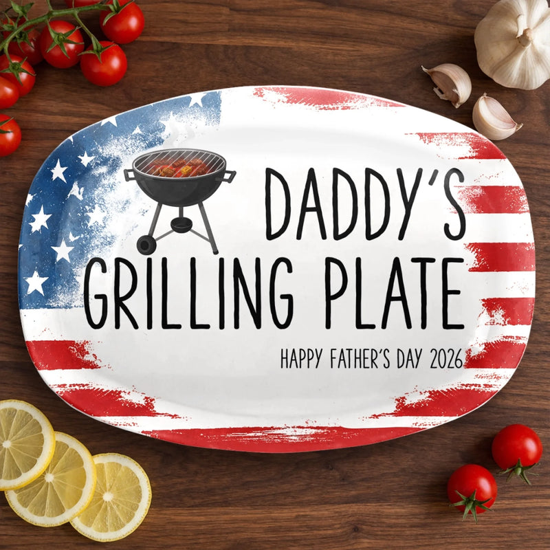Custom Platter - Personalized Father's Day Birthday Gifts For Dad, Grandpa - Built On Food And Love
