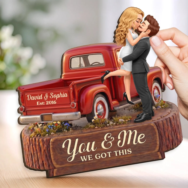 Custom 2-Layered Wooden Plaque - Personalized Anniversary Wedding Gifts For Husband And Wife, Him And Her - Riding Through Life Together