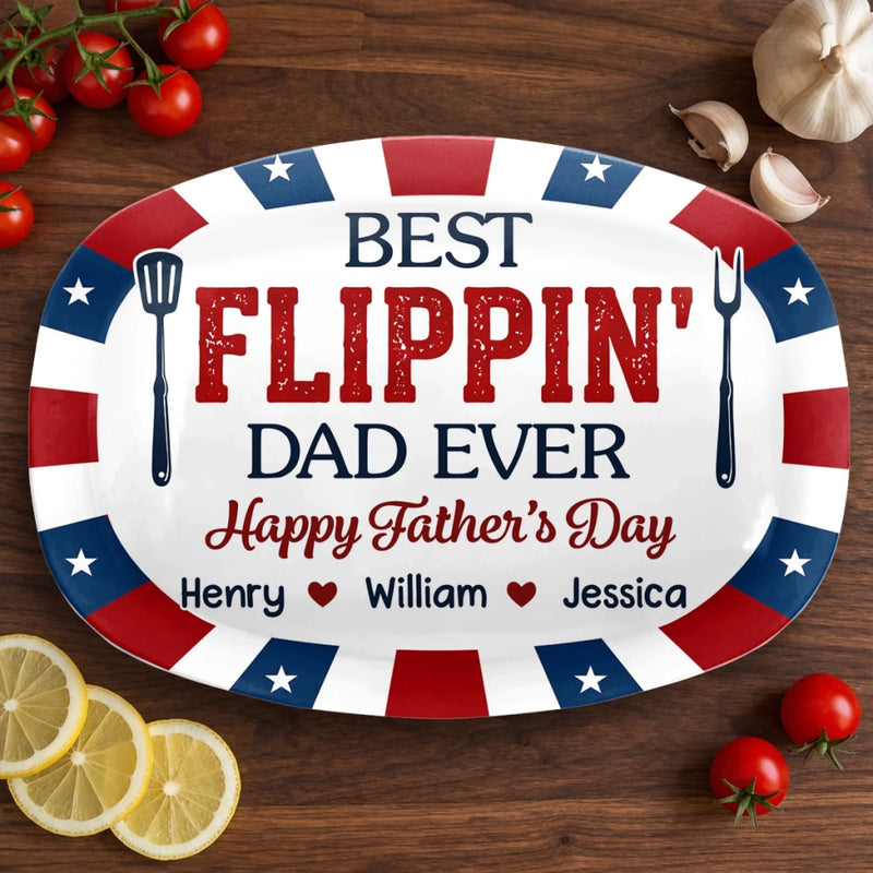 Custom Platter - Personalized Father's Day Birthday Gifts For Dad, Grandpa - Made With Love Served Proud