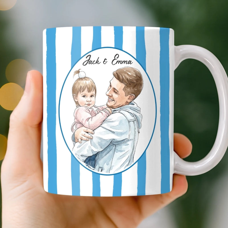 Custom Photo Accent Mug - Personalized Father's Day Birthday Gifts For Dad, Grandpa - Legendary Dad Energy