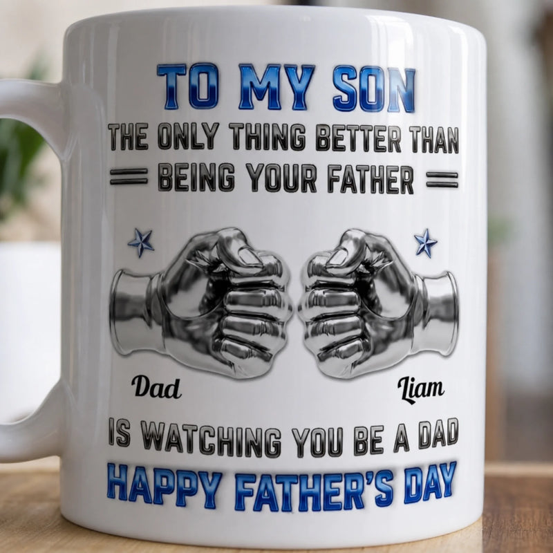 Custom 3D Inflated Effect Printed Mug - Personalized Father's Day Birthday Gifts For Son - Built A Legacy