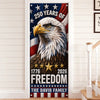 Custom Door Cover - Personalized America 250th Anniversary Gifts For Mom, Dad, Brother, Sister, Kids  - United By Freedom Forever