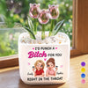 Custom Glass Everlasting Tulips - Personalized Best Friend Birthday Gifts For Women, Besties, Sisters, BFF - Partners In Actual Crime