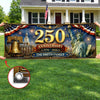 Custom Outdoor Banner - Personalized America 250th Anniversary Gifts For Mom, Dad, Brother, Sister, Kids - Freedom And Pride
