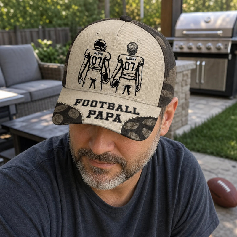 Custom American Football Cap - Personalized Father's Day Birthday Gifts For Dad, Grandpa, Football Lovers, Sports Fans, Sports Lovers - Friday Night Lights Forever