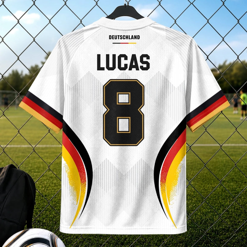 Custom Men's Germany 2026 Jersey Shirt - Personalized Birthday Gifts For Soccer Lovers, Sports Fans, Sports Lovers - Chasing Goals And Glory
