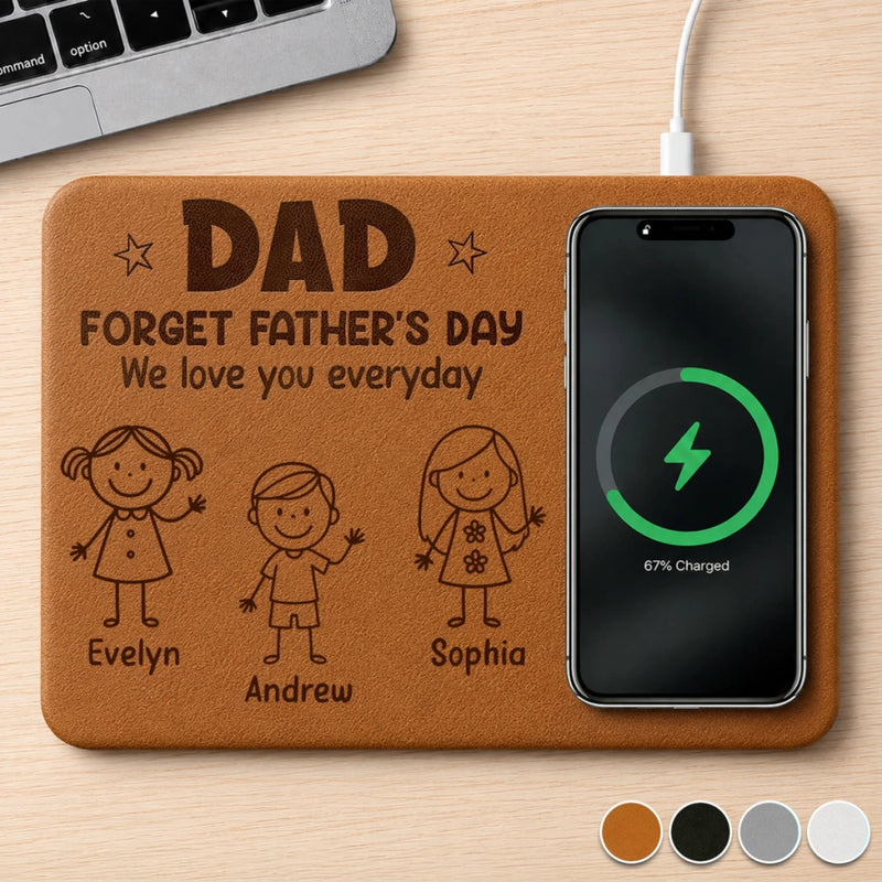 Custom Charging Mat - Personalized Father's Day Birthday Gifts For Dad, Grandpa - Forever Proud Of Dad