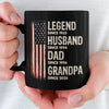Custom Black Mug - Personalized America 250th Anniversary Father's Day Gifts For Dad, Grandpa - Our Family's Greatest Hero