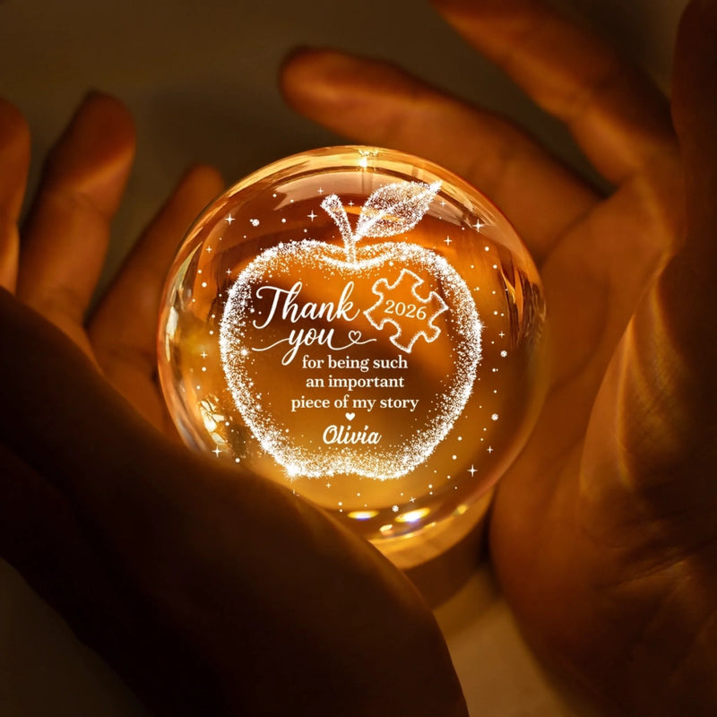 Custom Crystal Ball Night Light - Personalized  Birthday Gifts For Teachers - A Teacher’s Guiding Light