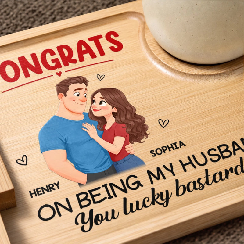 Custom Wooden Couch Arm Table - Personalized Anniversary Wedding Gifts For Husband And Wife, Him And Her - You And Me Always
