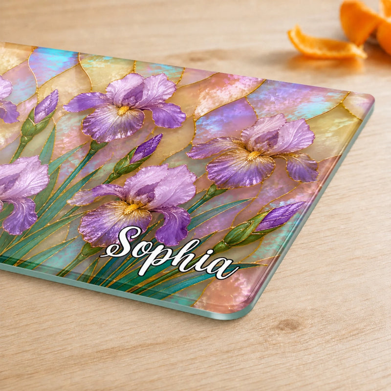 Custom Tempered Glass Cutting Board - Personalized Birthday Gifts For Her, Friends, Sisters, Daughters, Mom, Grandma - Strong Beautiful Unstoppable