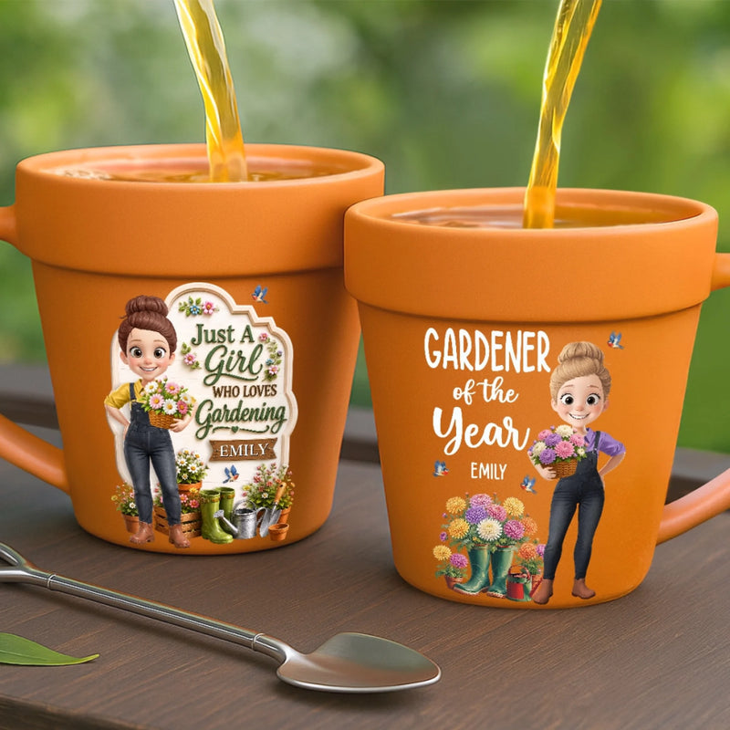 Custom Plant Pot Ceramic Mug - Personalized Birthday Garden Gifts For Gardeners - Gardening Girlhood At Its Finest