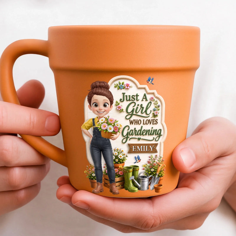 Custom Plant Pot Ceramic Mug - Personalized Birthday Garden Gifts For Gardeners - Gardening Girlhood At Its Finest