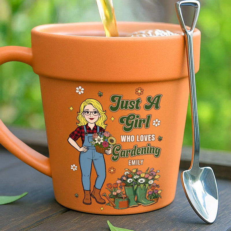 Custom Plant Pot Ceramic Mug - Personalized Birthday Garden Gifts For Gardeners - Her Favorite Backyard Escape
