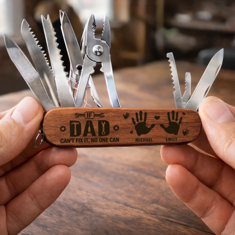 Custom 15-in-1 Pocket Multi Tool - Personalized Father's Day Birthday Gifts For Dad, Grandpa - Grandpa On Duty