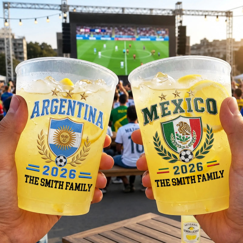 Custom International Soccer Tournament Party Cups - Personalized Birthday Gifts For Soccer Lovers, Sports Fans, Sports Lovers - The Ultimate Game Day Toast